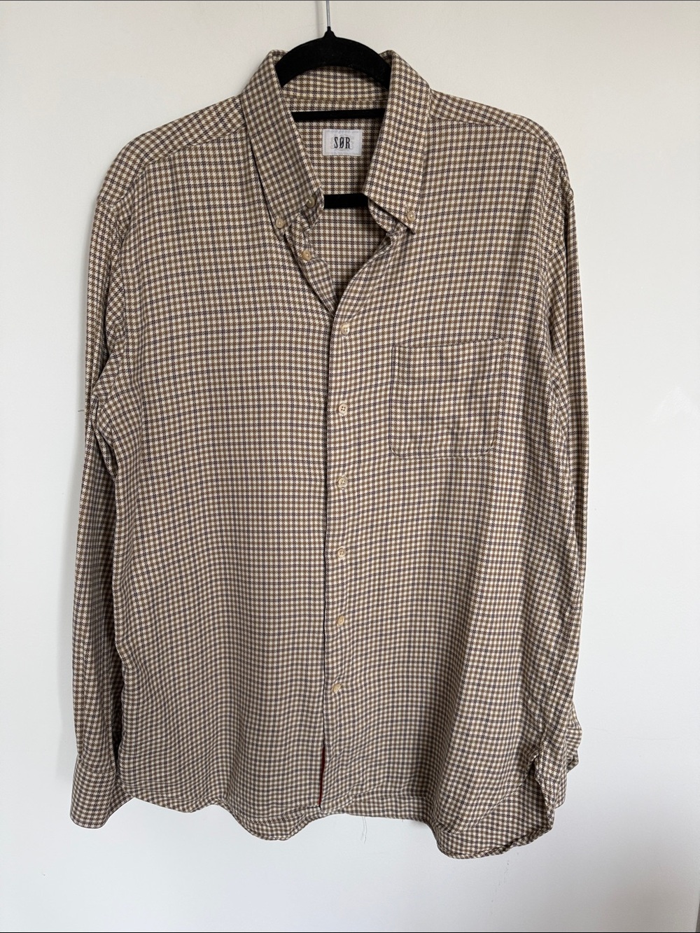SØR Brown Cream Plaid Button Down Shirt Size 41/16